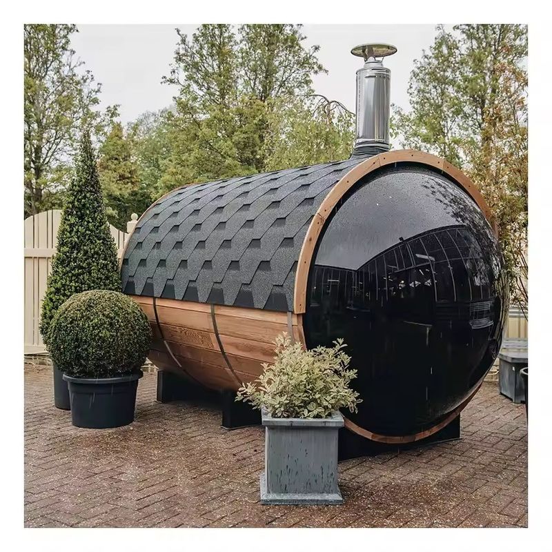 Σκληρό ξύλο τύπου Hemlock 2025 6 άτομα Sauna Room Πυροδρόμιο Μπάρελ Sauna Εξωτερικό Sauna Ατμοθάλαμο