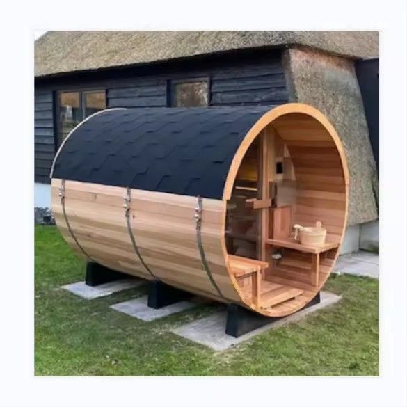 Σκληρό ξύλο τύπου Hemlock 2025 6 άτομα Sauna Room Πυροδρόμιο Μπάρελ Sauna Εξωτερικό Sauna Ατμοθάλαμο
