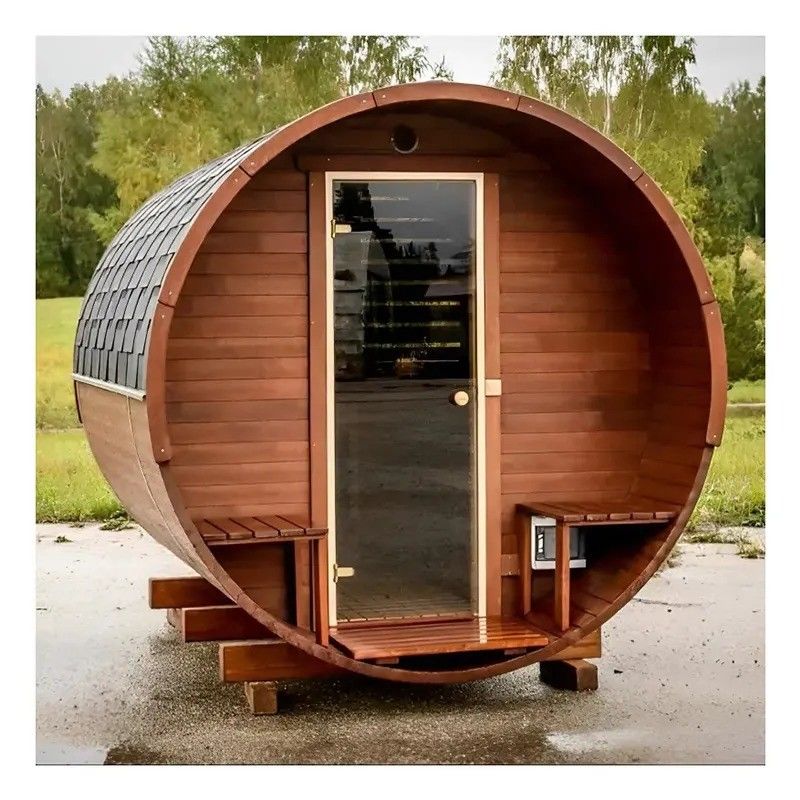 2025 YSE Canadian Hemlock/Cedar Παραδοσιακό δωμάτιο σάουνας με ατμό βαρέλι σάουνα για μια παραδοσιακή εμπειρία του ιερού σάουνας